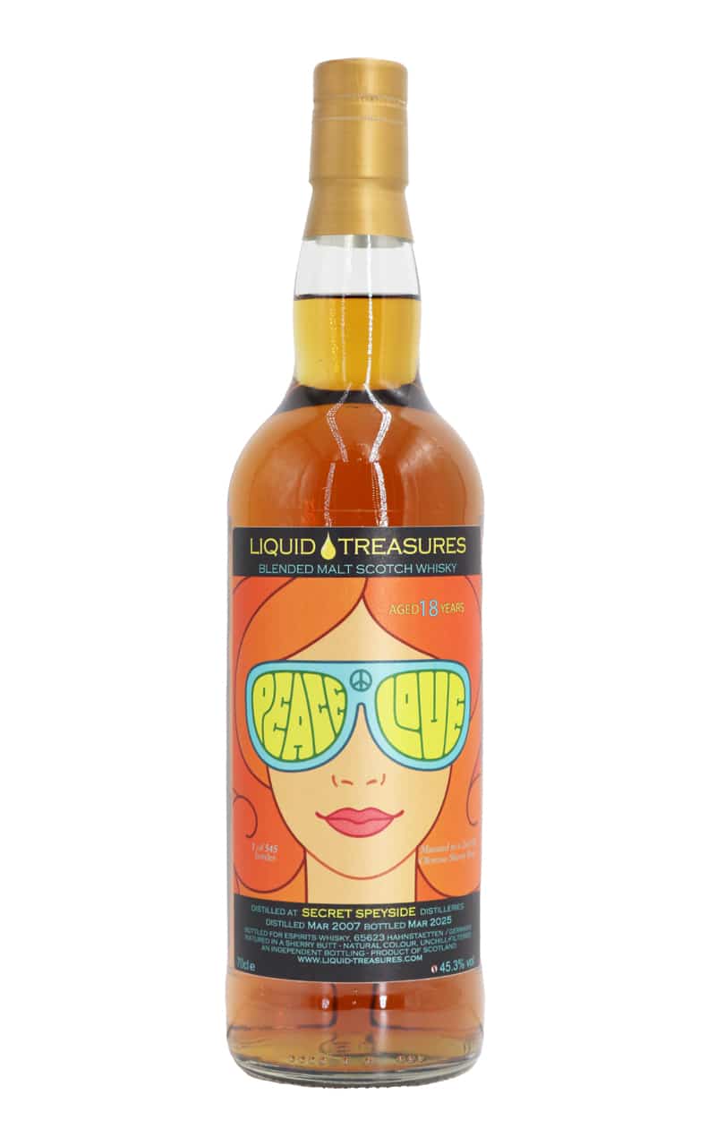 Liquid Treasures 'Peace & Love' 18 Year Old Blended Malt Scotch Whisky