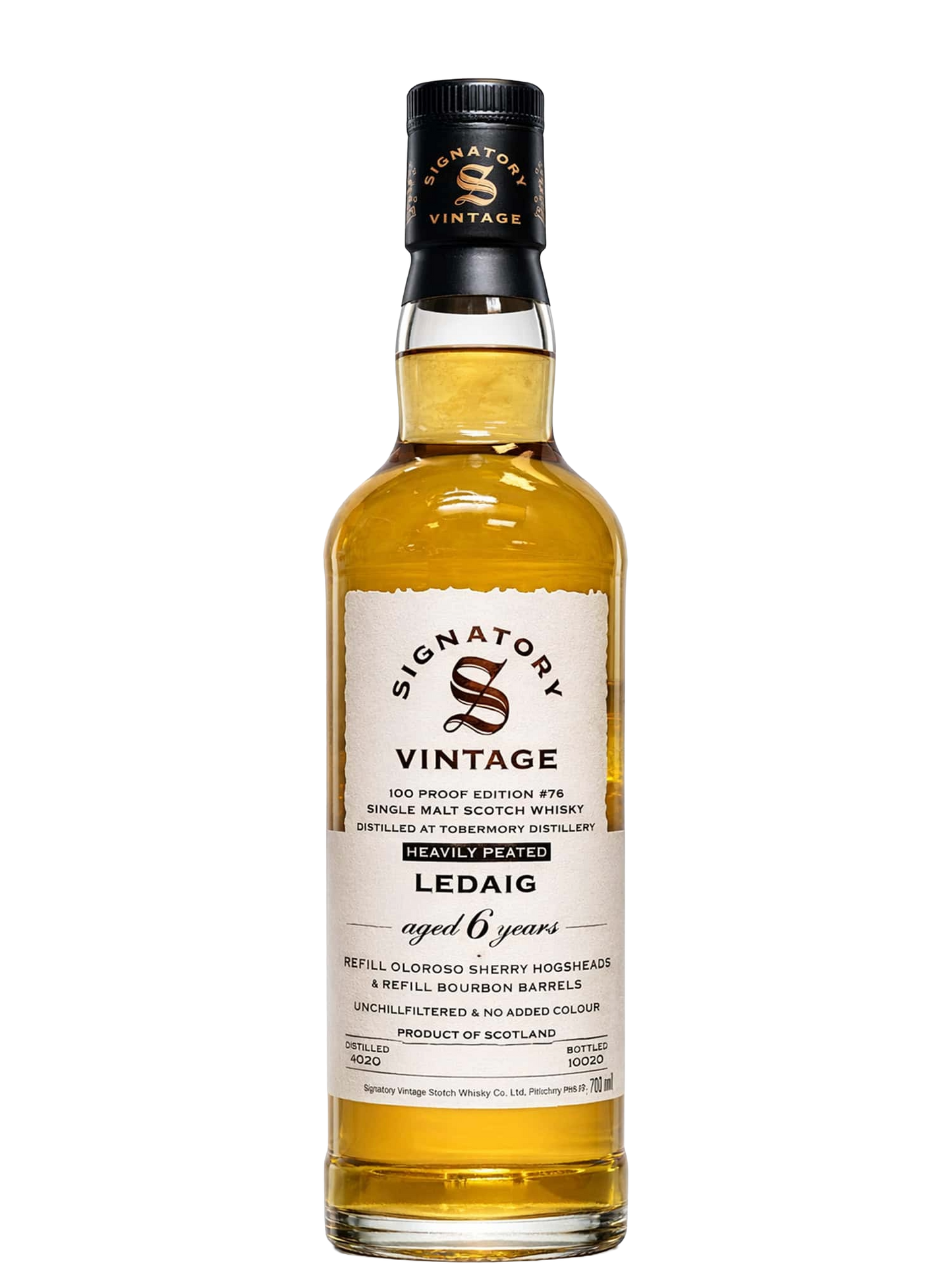 Signatory Vintage 100 Proof Ed. 76 2020 Ledaig 6 Year Old Sherry & Bourbon Cask Single Malt Scotch Whisky