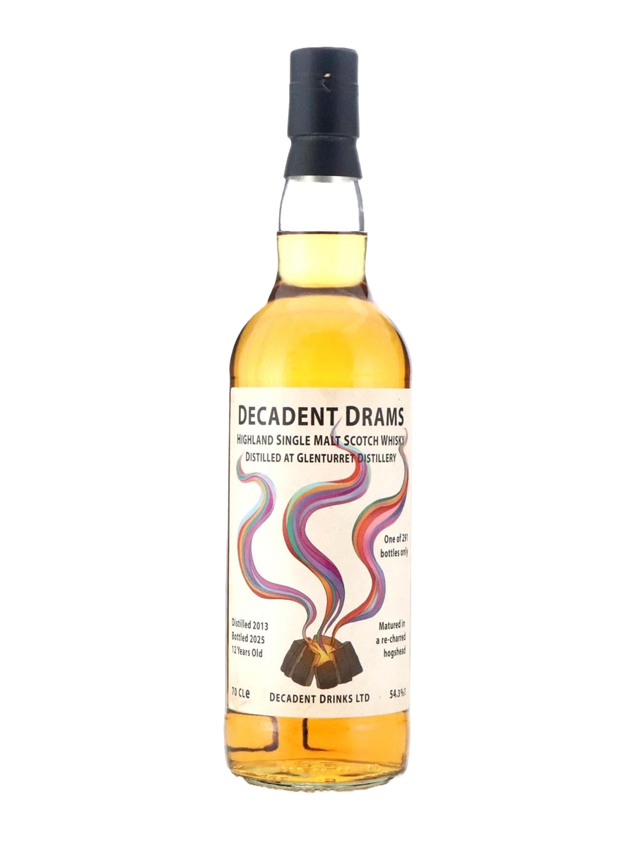 Decadent Drams 2013 Glenturret 12 Year Old Re-charred Hogshead Single Cask Single Malt Scotch Whisky