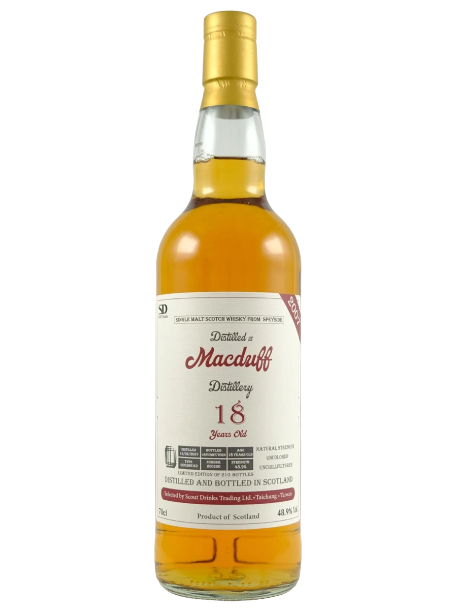 Scout Drinks 2007 Macduff 18 Year Old Hogshead Single Cask Single Malt Scotch Whisky