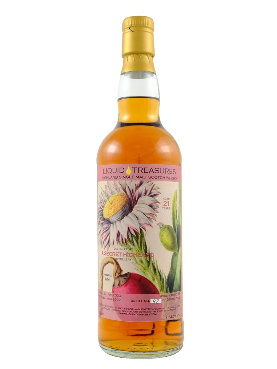 Liquid Treasures 2000 Secret Highland 21 Year Old Sherry Hogshead Single Cask Single Malt Scotch Whisky
