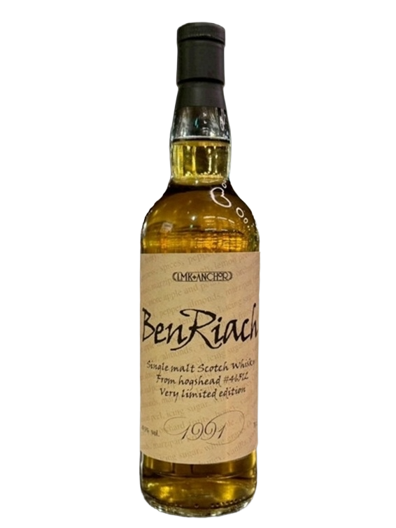 Anchor & Copycat 1991 Benriach 34 Year Old Hogshead Single Cask Single Malt Scotch Whisky