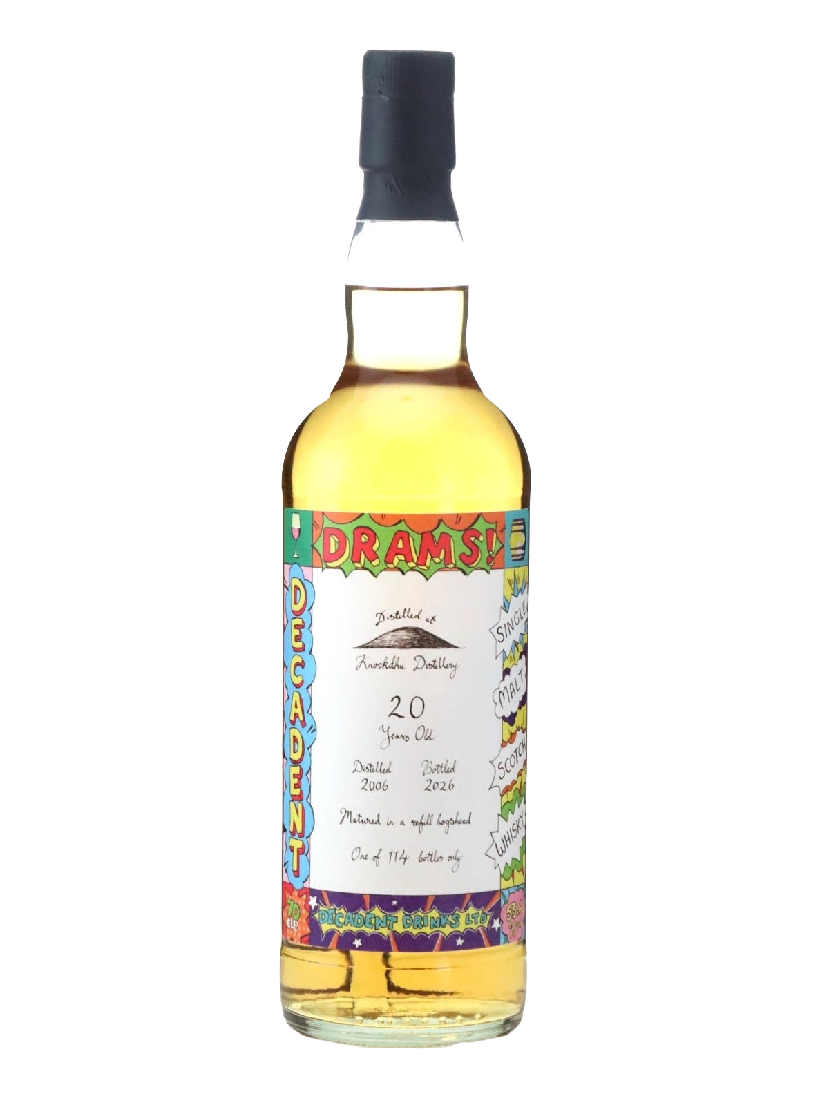 Decadent Drams 2006 Knockdhu (Peated) 20 Year Old Refill Butt Single Cask Single Malt Scotch Whisky