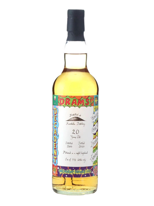 Decadent Drams 2006 Knockdhu (Peated) 20 Year Old Refill Butt Single Cask Single Malt Scotch Whisky