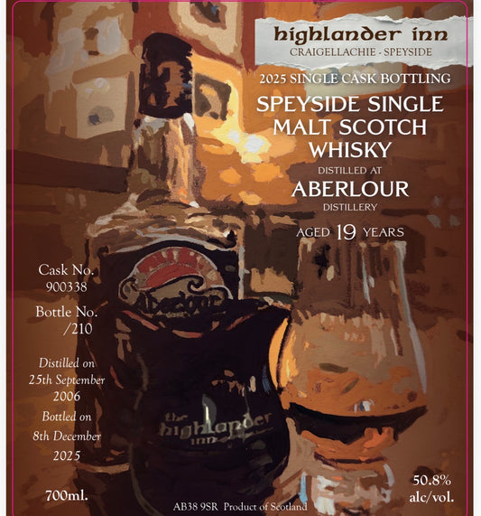 Highlander Inn 2006 Aberlour 19 Year Old PX Finish Single Cask Single Malt Scotch Whisky