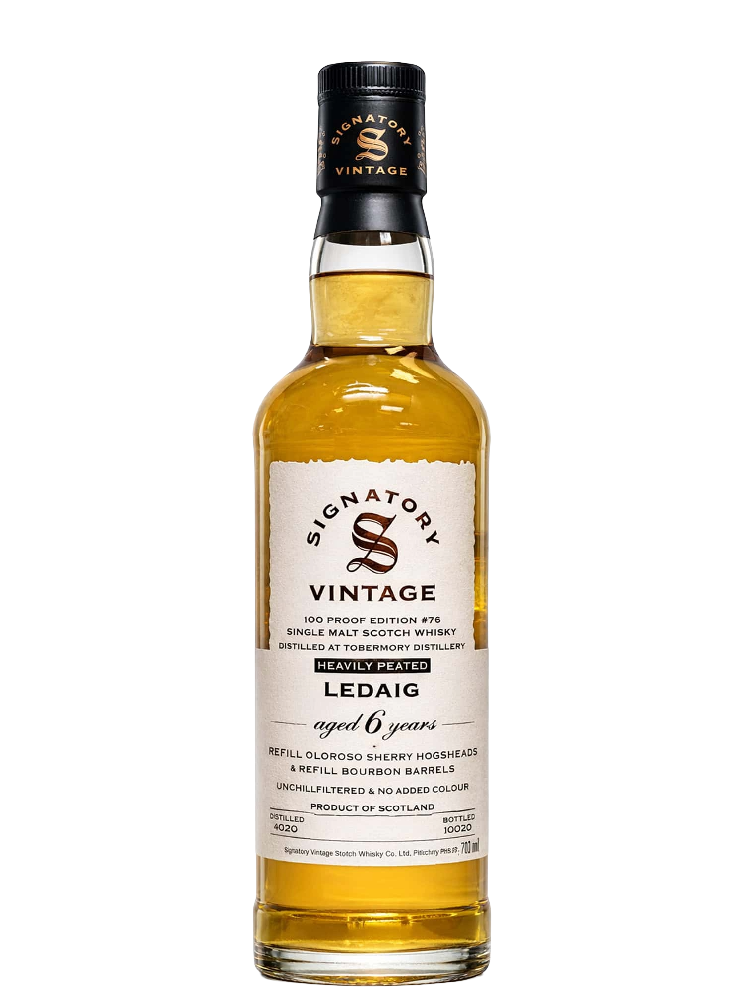 Signatory Vintage 100 Proof Ed. 76 2020 Ledaig 6 Year Old Sherry & Bourbon Cask Single Malt Scotch Whisky