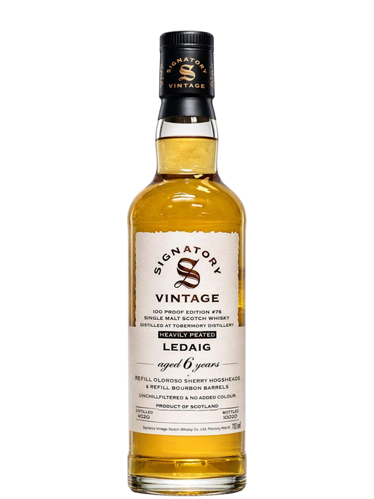 Signatory Vintage 100 Proof Ed. 76 2020 Ledaig 6 Year Old Sherry & Bourbon Cask Single Malt Scotch Whisky