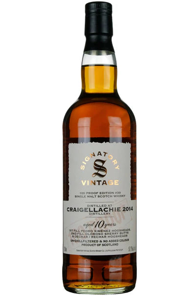 Signatory Vintage 2014 Craigellachie 10 Year Old 100 Proof Single Malt Scotch Whisky