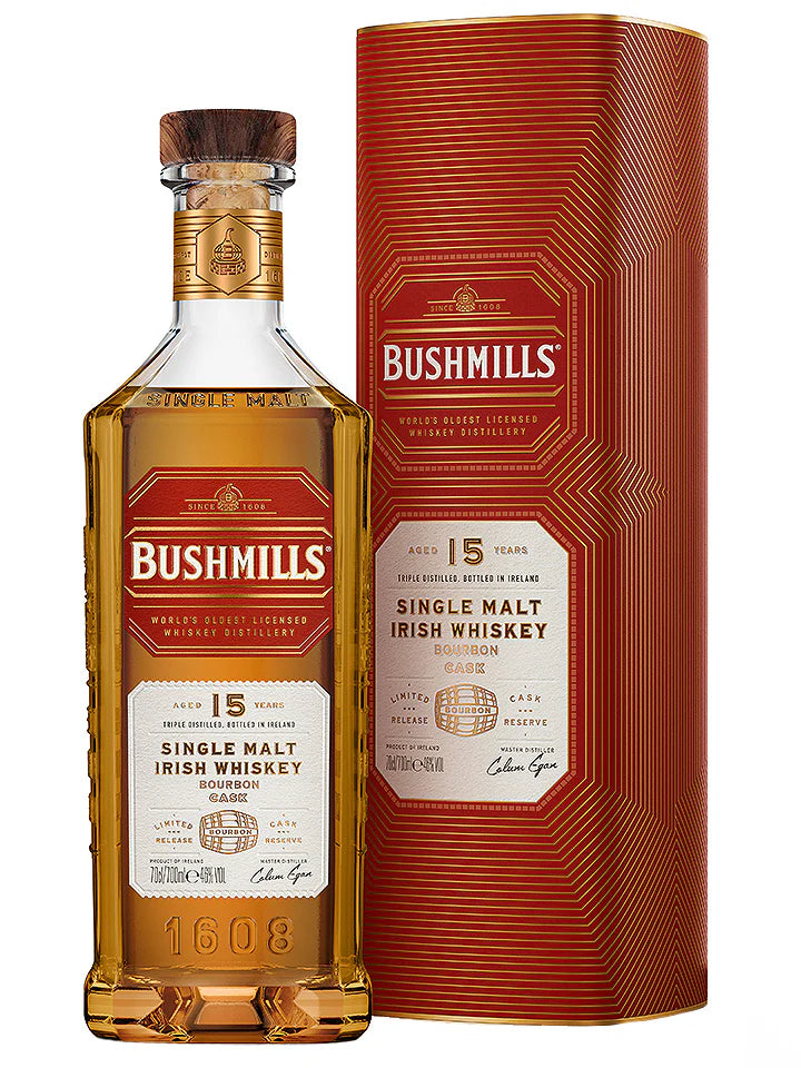 Bushmills 15 Year Old Bourbon Cask Travel Retail Irish Single Malt Whisky