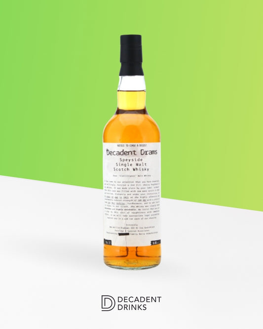 Decadent Drams 2012 "Glenlitigious" 12 Year Old Sherry Hogsead Single Cask Single Malt Scotch Whisky