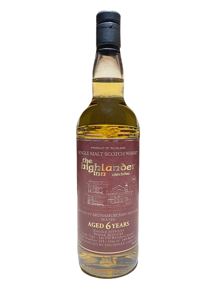Highlander Inn Chichibu 2019 Ardnamurchan (Peated) 6 Year Old 1st Fill Bourbon Barrel Single Cask Single Malt Scotch Whisky