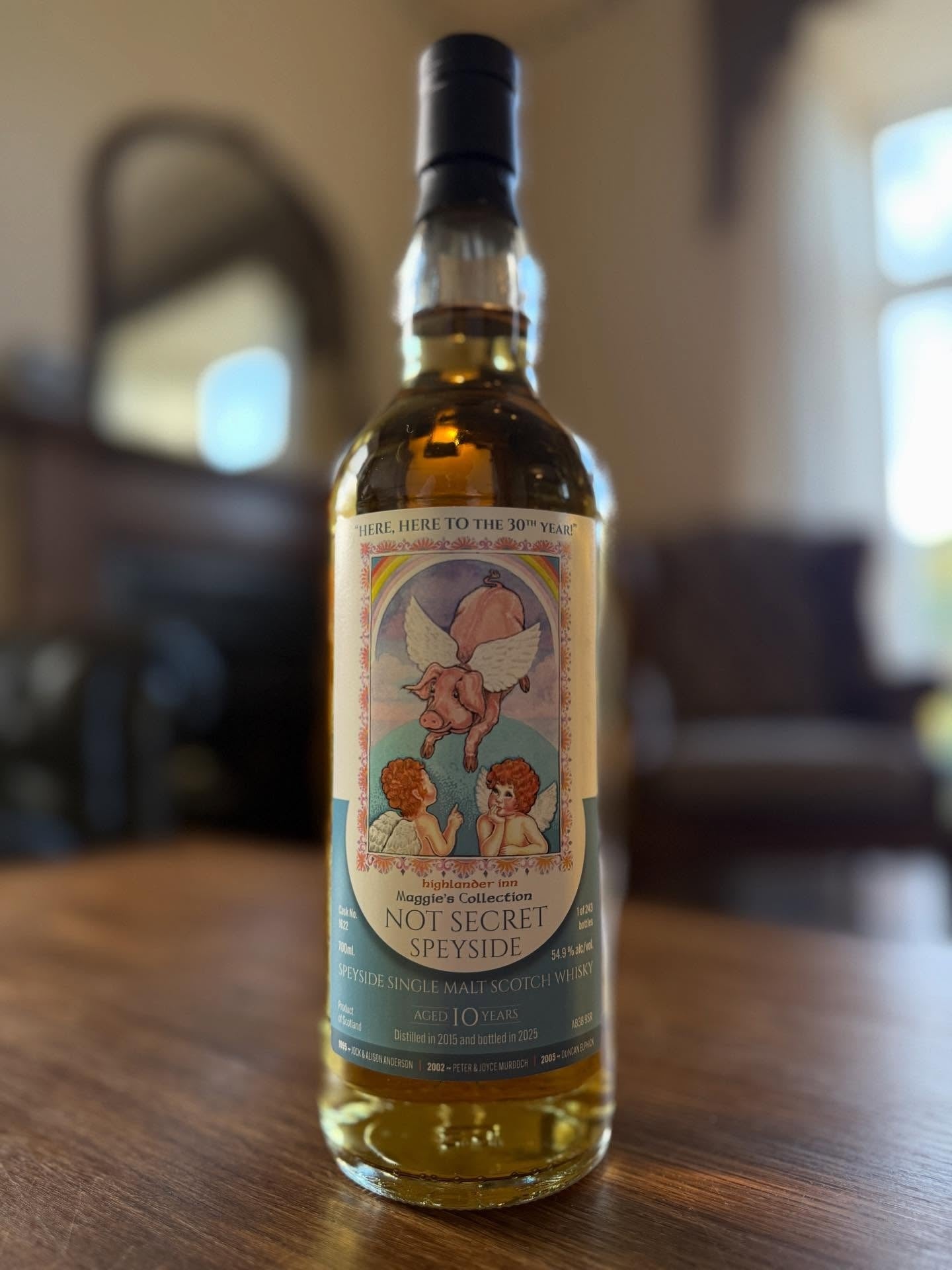 Highlander Inn 2015 Not-So-Secret Speyside 10 Year Old Bourbon Hogshead Single Cask Single Malt Scotch Whisky