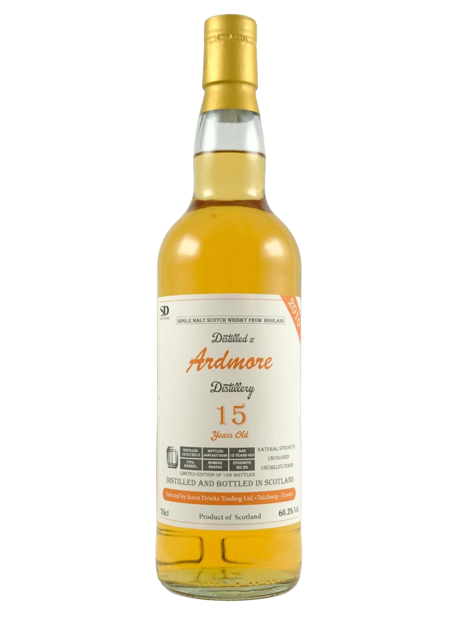 Scout Drinks 2010 Ardmore 15 Year Old Barrel Single Cask Single Malt Scotch Whisky