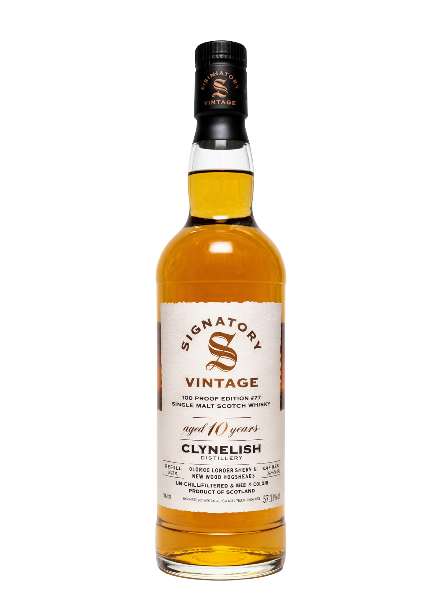 Signatory Vintage 100 Proof Ed. 77 2016 Clynelish 10 Year Old Sherry Cask & Virgin Oak Single Malt Scotch Whisky