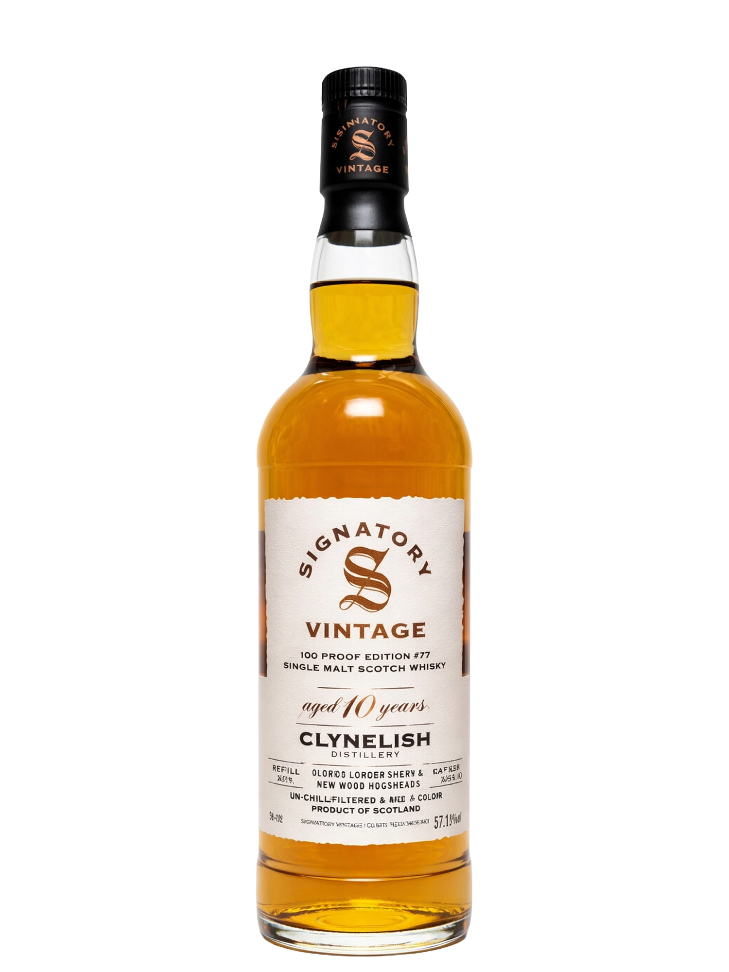 Signatory Vintage 100 Proof Ed. 77 2016 Clynelish 10 Year Old Sherry Cask & Virgin Oak Single Malt Scotch Whisky