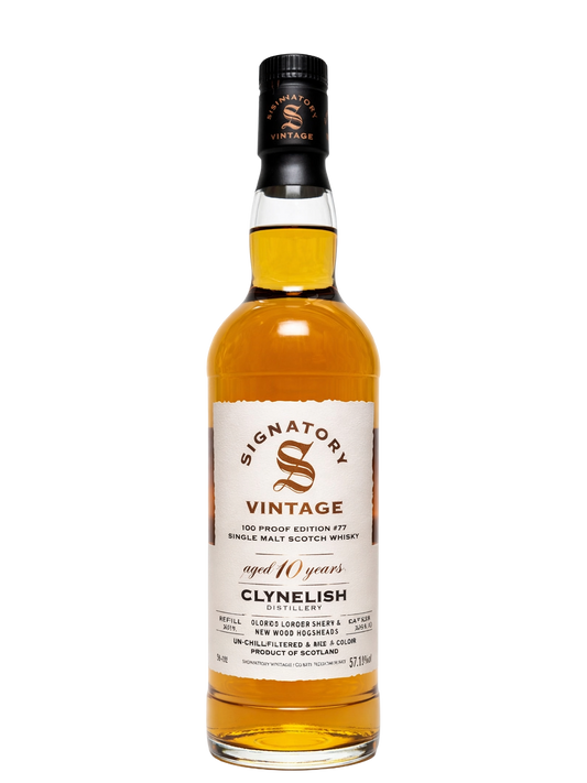 Signatory Vintage 100 Proof Ed. 77 2016 Clynelish 10 Year Old Sherry Cask & Virgin Oak Single Malt Scotch Whisky