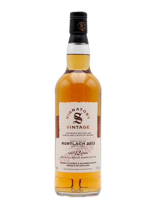 Signatory Vintage 100 Proof 2013 Mortlach 12 Year Old Single Malt Scotch Whisky