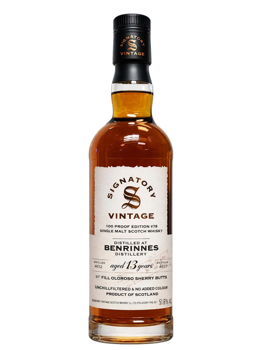 Signatory Vintage 100 Proof Ed. 78 2012 Benrinnes 13 Year Old Oloroso Sherry Butt Single Cask Single Malt Scotch Whisky