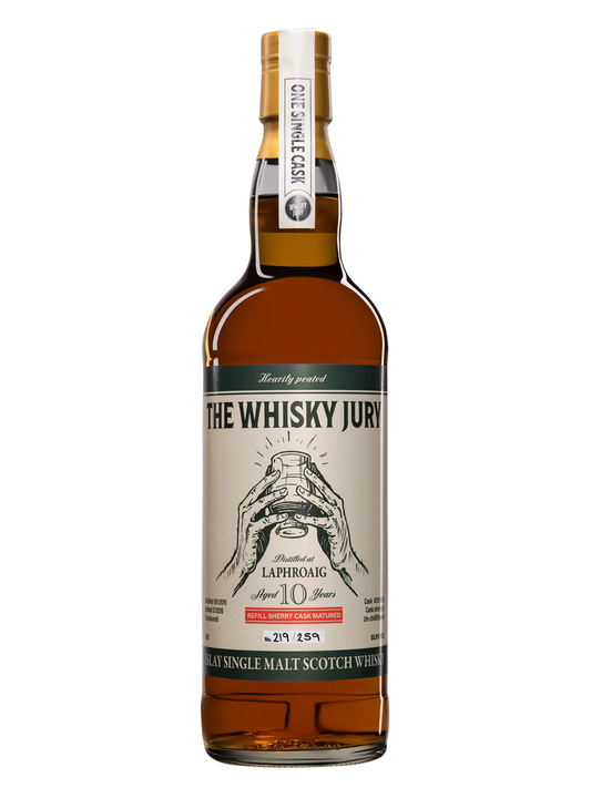 The Whisky Jury 2015 Laphroaig 10 Year Old Refill Sherry Hogshead Single Cask Single Malt Scotch Whisky