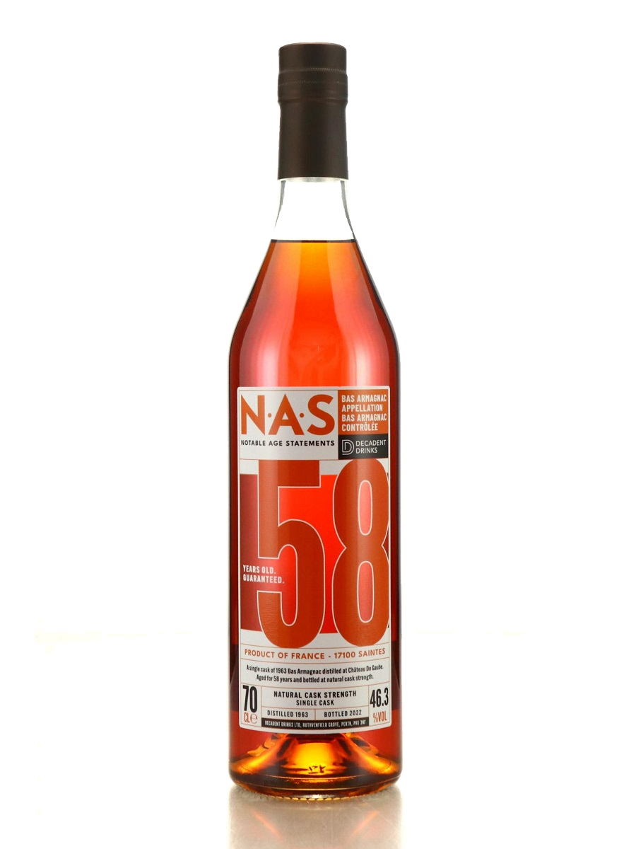 Decadent Drinks NAS 3 1963 58 Year Old Single Cask Armagnac